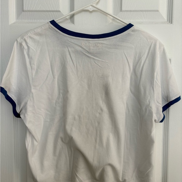 Outdoor Voices White Tee with Blue Trim - Picture 2 of 3